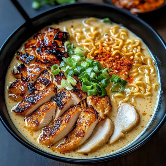 A bowl of food with chicken and noodles.