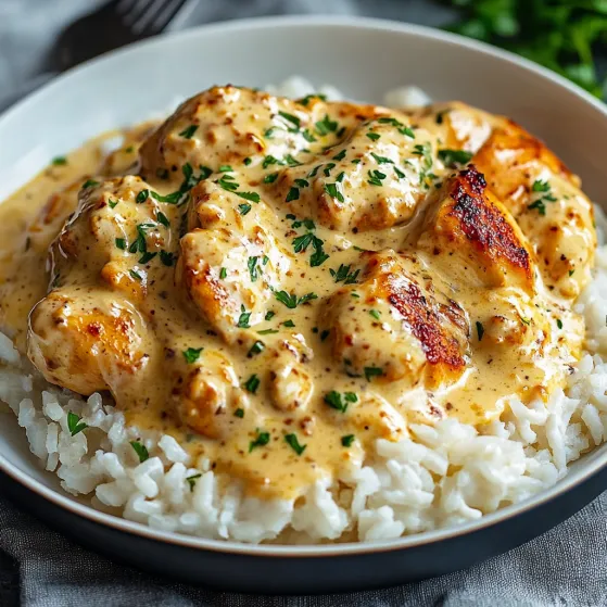 A plate of rice and chicken.