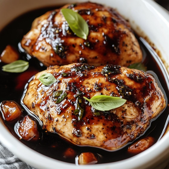 A bowl of chicken with sauce.