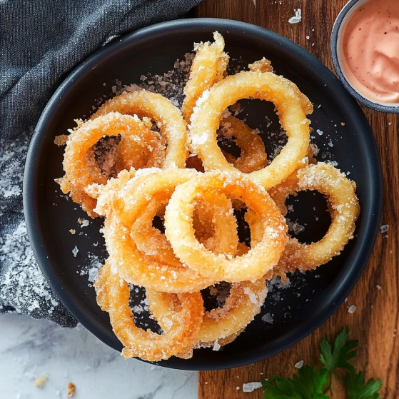 A bowl of onion rings.