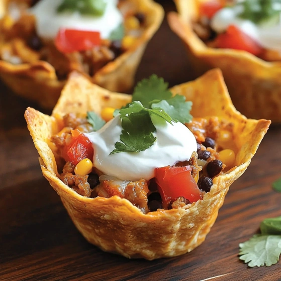 A bowl of food with a dollop of sour cream on top.