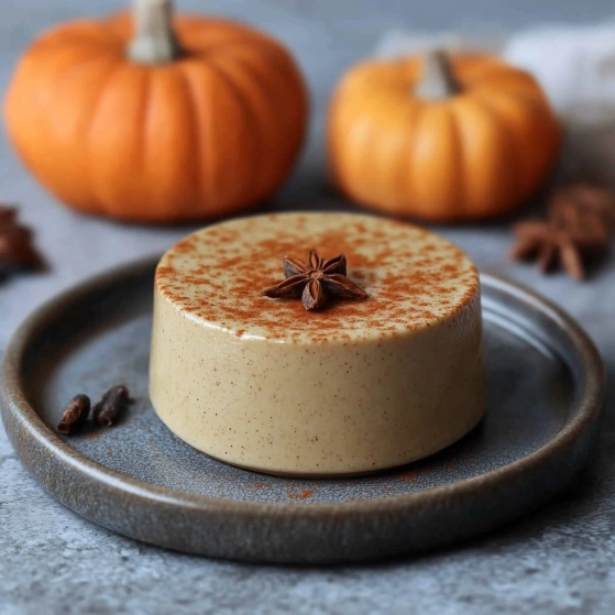 A pumpkin pie with a star on top.