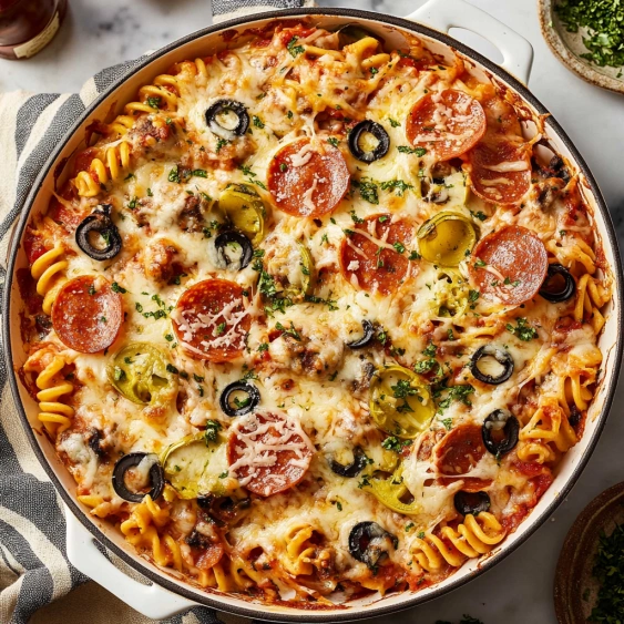 A pizza with pepperoni and olives on top.