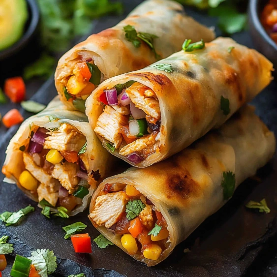 A plate of food with a wrap and a bowl of sauce.