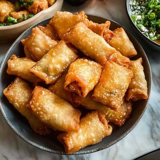 A bowl of food with a golden brown color.