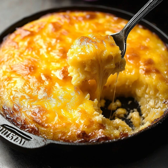 A fork is in a casserole dish.