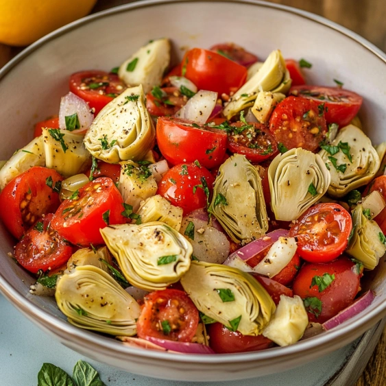 A bowl of vegetables with tomatoes, onions, lettuce, and other vegetables.