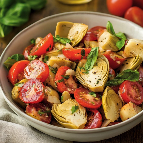A bowl of vegetables with tomatoes, onions, and lettuce.