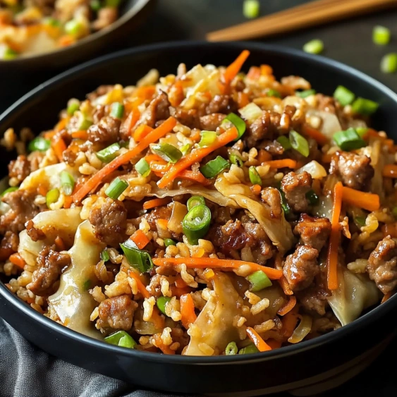 A bowl of meat and vegetables.