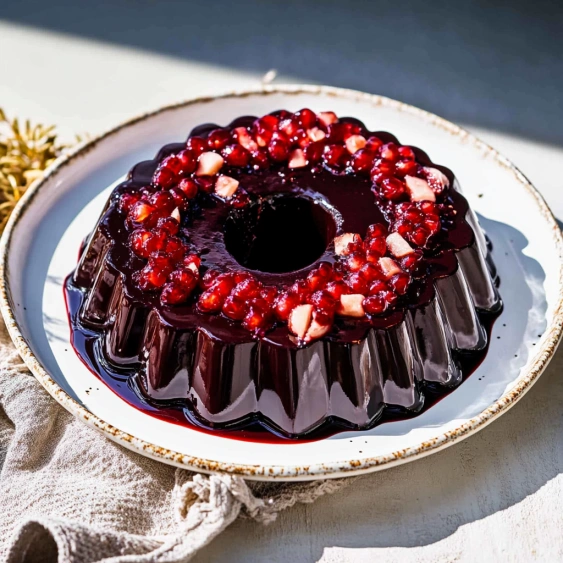 A chocolate cake with berries on top.