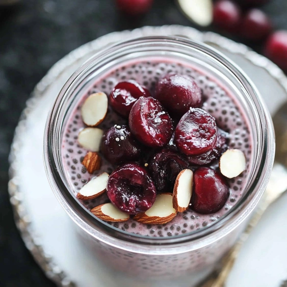 A glass of berries and nuts.