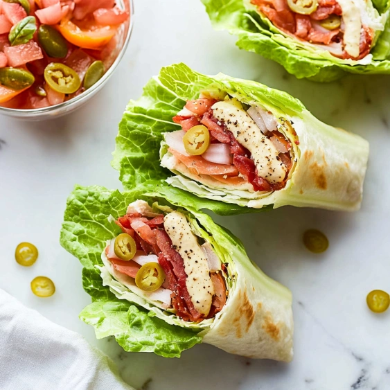A sandwich with lettuce and tomatoes.