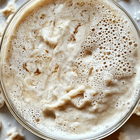 A glass of milk with a spoon in it.