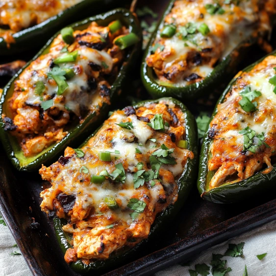 A pan of food with peppers and cheese.