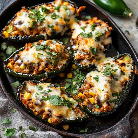 A pan of food with peppers and cheese.