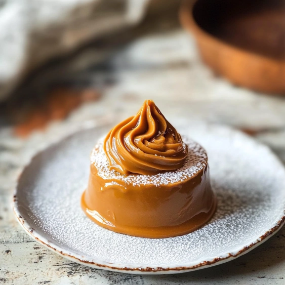 A small dessert with a dollop of whipped cream on top.