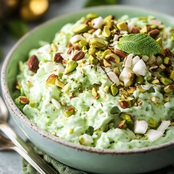 A bowl of food with almonds and pistachios.