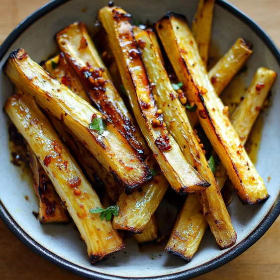A bowl of grilled vegetables.