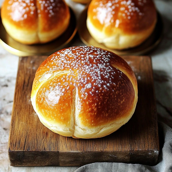 A plate of bread with sugar on top.