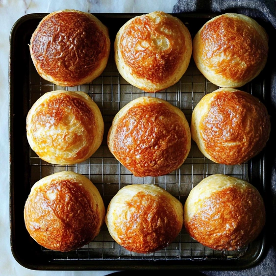 A tray of baked bread.