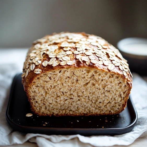 A loaf of bread with seeds on top.