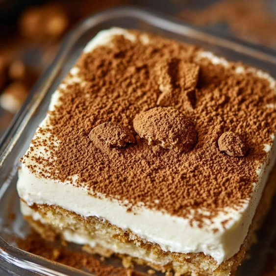 A piece of cake with chocolate chips.