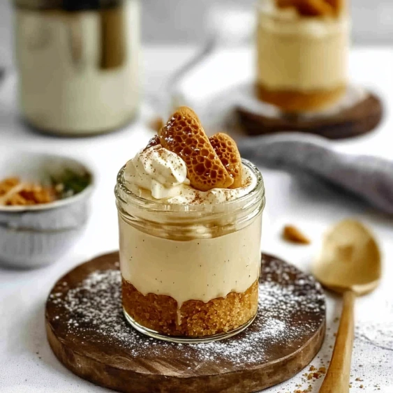 A dessert in a jar with a spoon.