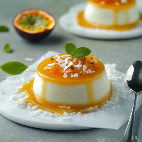 A dessert with a sauce on top.