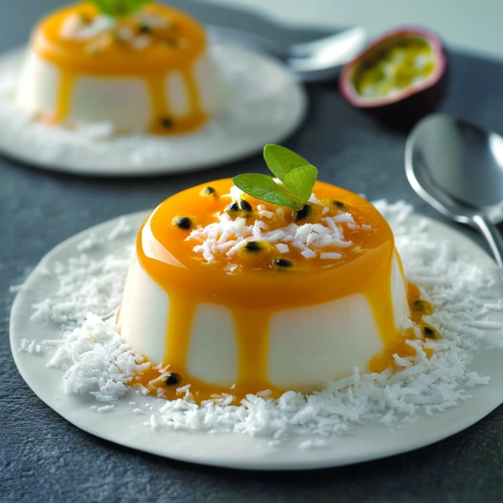A dessert with a dollop of coconut on top.