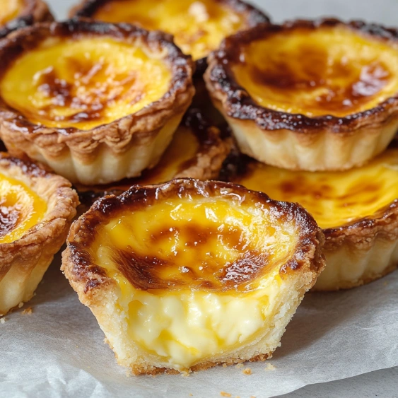 A plate of small pastries with a yellow filling.