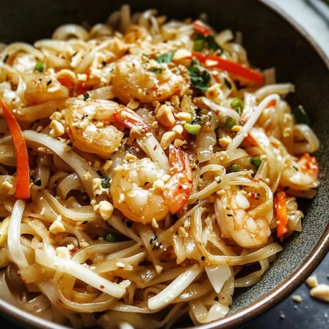 A bowl of shrimp and noodles.