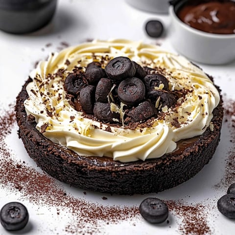 A slice of chocolate cake with chocolate chips on top.